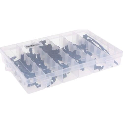 54pcs/Set Automotive Wire Loom Routing Clips 6 Kinds Clamps With Storage Box