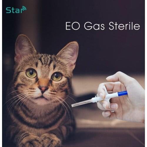 60pcs/lot FDX-B Plastic Microchip Injector Animal Id Disposable RFID tag Syringe, Pet Identification 2.12*12MM glass chip