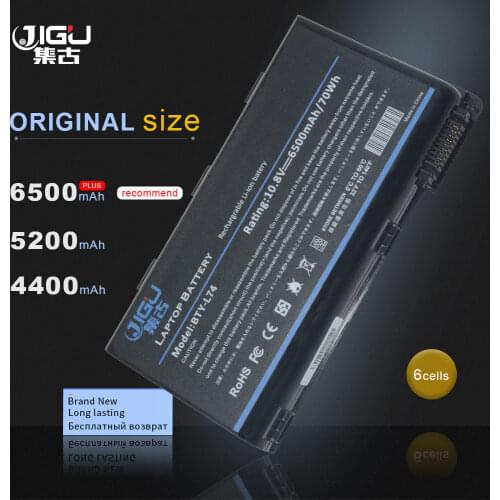 JIGU 4400mAh 6CELLS BTY-L74 New Laptop Battery For MSI L74 L75 A5000 A6000 CX500 CX500DX CX705X CX623 EX460 EX610 CX700 CX620