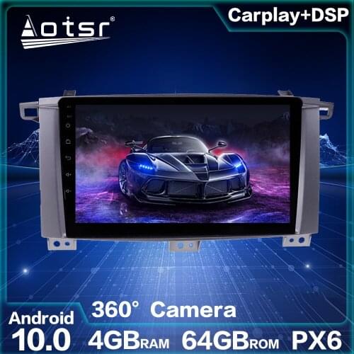 Android 10.0 4GB 64GB PX6 Car GPS Navigation DVD player For Land Cruiser LC100 Radio Unit Auto Stereo Headunit Multimedia Player