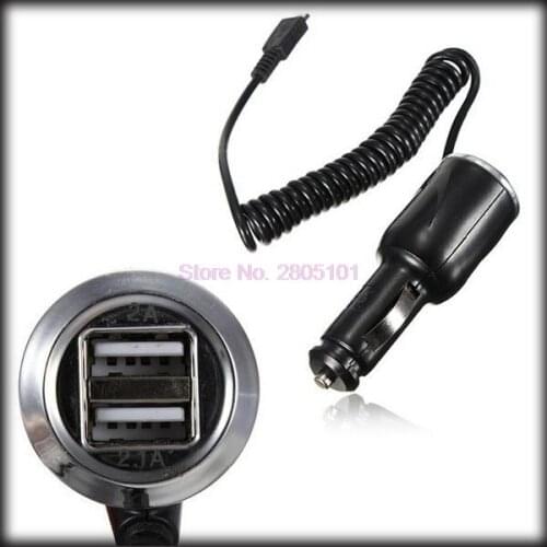 By dhl or ems 100 pieces Dual 2 Micro USB Port Car Auto Charger Adapter Connector For iPhone For Samsung Galaxy