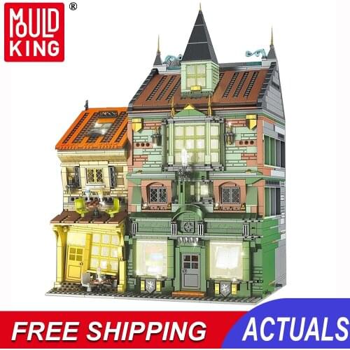Mould King Streetview Toys The Magic Book Store Set Assembly Building Blocks Construction Bricks Kids Educational Model Gifts