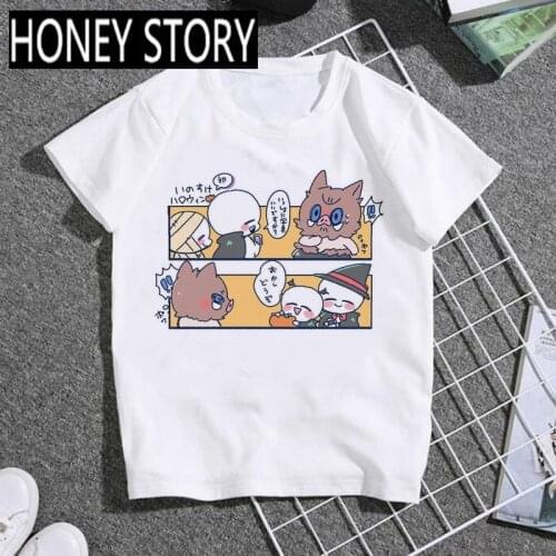 Kimetsu No Yaiba T Shirt Kids Kawaii Japanese Anime Shirt Demon Slayer Hot Cartoon Funny Demon Blade Graphic T-shirt Children