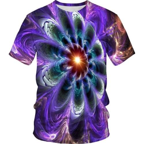 Summer 2021 men and women same T-shirt Breathable O-Neck Short-Sleeved 3D Printing Geometric Pattern Hot-Selling Fashion Large