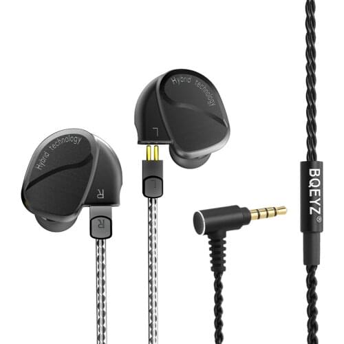 BQEYZ K2 2BA+2DD Hybrid Dynamic HIFI Headphones DIY Earphones Wired Earbuds Bass Running Sport Earphone Removable Cable With Mic