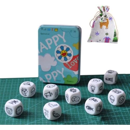 Talking Story Dice Educational Toy Metal Box / Bag English Rules Family / Parents / Evening Fun Imagine Educational Toys For Kid