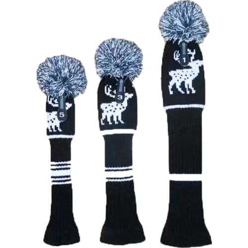 Hd-031 ᦇ knitted wooden pole coverClearance golf club cover wooden cap cover No.1 wooden track wood wool knitting Golf universal