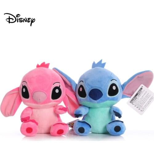 12-20cm Disney Lilo & Stitch Pink Blue Stuffed Plush Dolls Pendant Toys Models Cute Boy Girl Christmas Halloween Toy Gifts