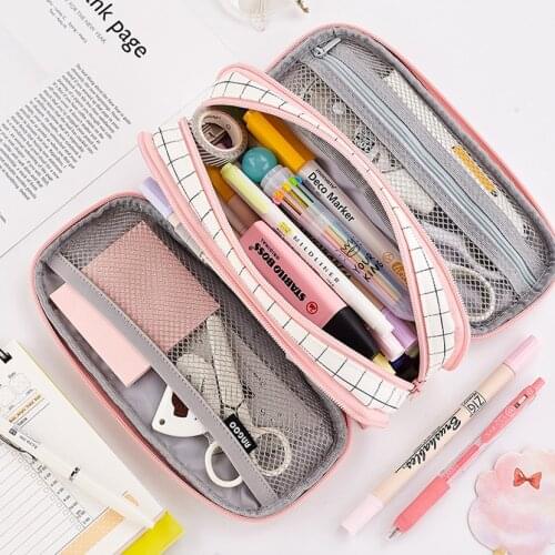 Pencil Cases Korea Kawaii Japanese Stationery Pencil Case For Brushes Box Case Pencil School Stationeries Simpl Large For Office