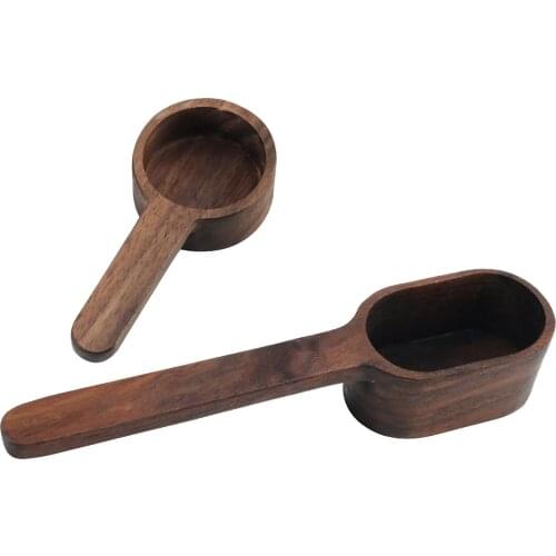 Coffee Measuring Scoop Spoon Long Handle Wooden Tea Milk Powder Measuring