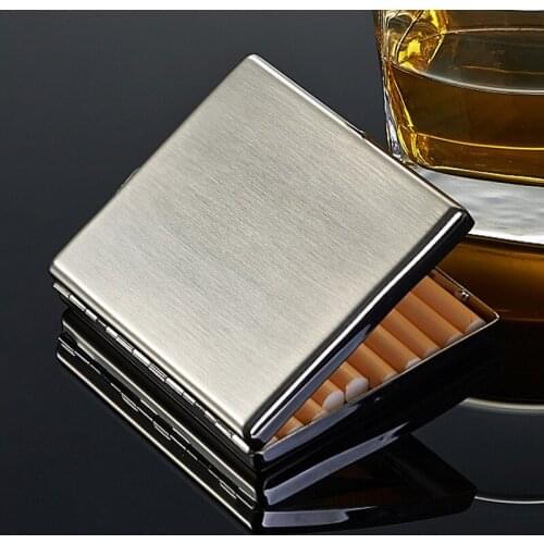 Metal Cigarette Case Box for 20pcs Cigarettes Sticks Case Holder Retro Smoke Tool Pocket Smoking Accessories with Gift Box