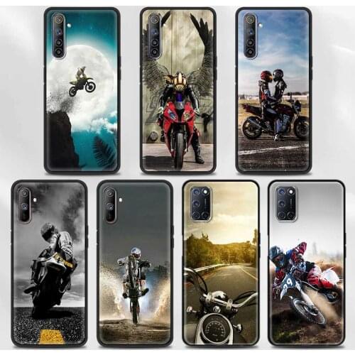 Moto Cross Motorcycle Sports Case For Realme GT Neo 8 7 6 Q2 Pro 7i Q2i C25 C21 C20 C15 C11 C3 V15 V13 X50 5G Cover Silicon Capa