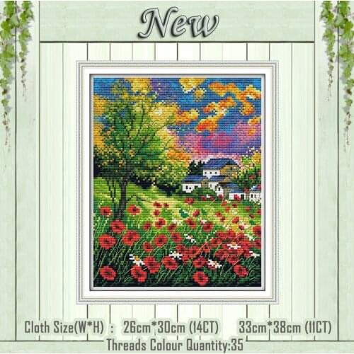 Beautiful Flowers decor painting NKF counted printed on the canvas DMC 11CT 14CT kits DIY Cross Stitch embroidery needlework Set