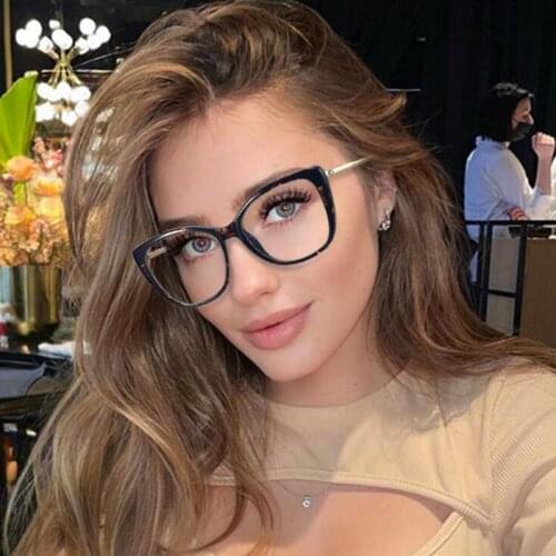 2021 New Vintage Square Anti-blue Glasses Women Designer Fashion Luxury Optical Transparent Eyeglasses Frame Female Spectacles