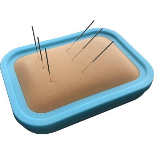 Acupuncture Skill Learning Practice Simulation Skin Model Acupuncture Training Bag & 10 Pcs Needles and Chart As Gift