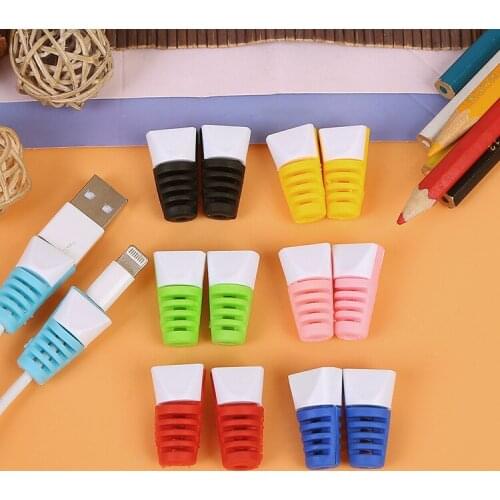 Wholesale 1000pcs cute mixed color spiral cable protector management for iphone cable holder organizer cord free shipping