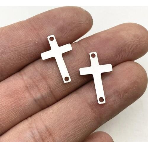 6Pcs Retro Cross Pendant 12*18mm Stainless Steel Vintage Crucifix Charm Never Fade Jewel Making Diy Jewelry Craft