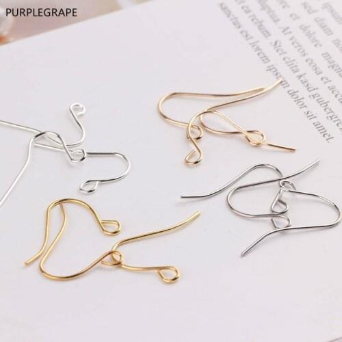PURPLEGRAPE 21mm DIY handmade earrings accessories ear hooks simple basic materials minimalism 100pieces
