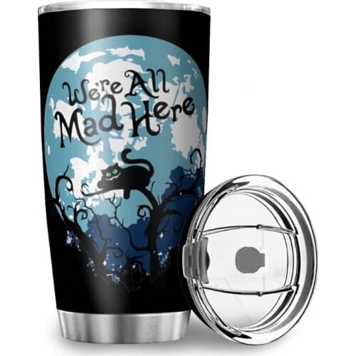 Stainless Steel Car Cup Thermal Cup Abstract Art Printed Water Bottle Vacuum Insulated Bottle Travel Coffee Mug Custom Water Cup