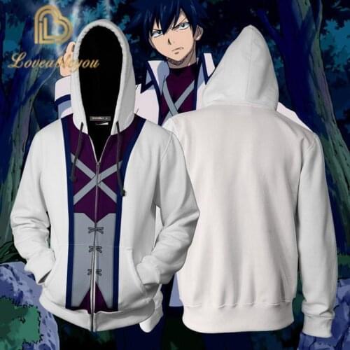 Anime Fairy Tail Sweatshirts Men and Women Zipper Hoodies Lucy 3d Print Hooded Jacket for Boys Heatblast Harajuku Streetwear