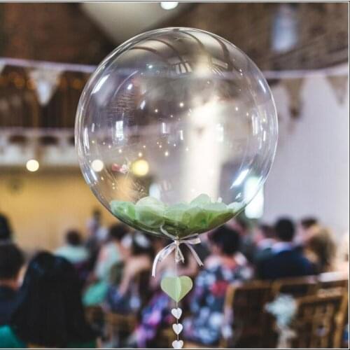 10pcs 12/18/24 inch Transparent Clear Balloons No Wrinkle Bobo Balls Birthday Wedding Decor Helium Inflatable Party Round Ballon