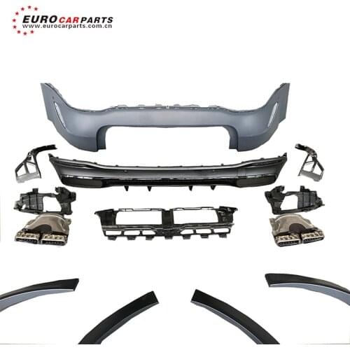 High quality gle class w167 gle 63 bodykits with over fender rear bumper rear diffuser with tailpipe