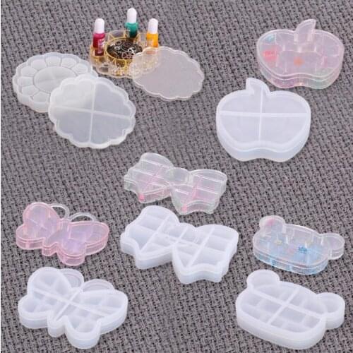 Apple Bear Butterfly Container Resin Molds Storage Box Mould Silicone Mold for DIY Epoxy Resin Trinket Holder Home Decoration