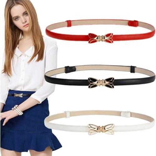 Bright Patent Leather Waistbands Dress Belts For Women Gold Buckle Enamel Cicada Adjustable Belt Thin Luxury Jeans Strap Party