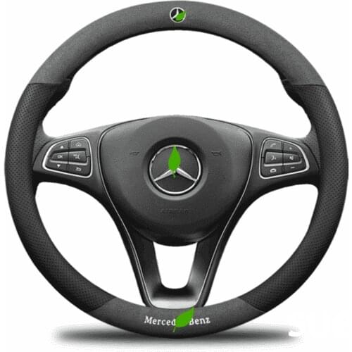 Suede Leather Steering Wheel Cover Car Accessories for Mercedes-Benz GLK CLASS X204 GLK250 280 300 350 GLE 400 W166 W167 X253