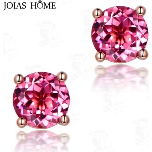 JoiasHome 925 Sterling Silver Women Earrings Sapphire Emerald Ruby Gemstone Stud Cute Earrings Women Party Wholesale Gift