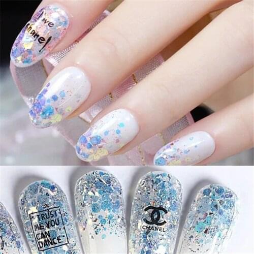 1 Set 6Box Holographic Nail Glitter Set Gold Bottle DIY Flake Nail Art Dust Hexagon Glitter Powder Mermaid Sequins For Nail