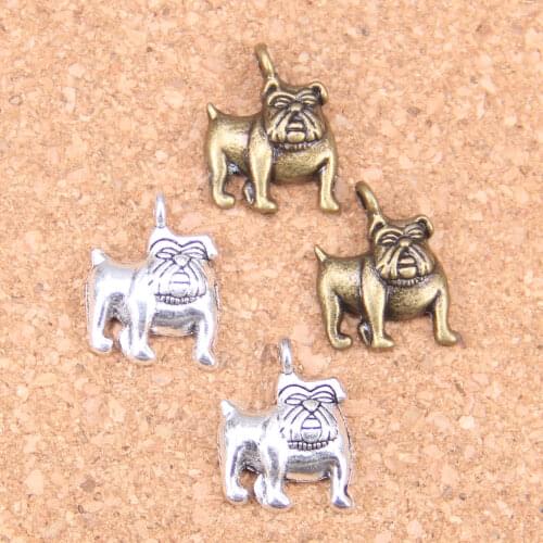 24pcs Charms dog pug bulldog 17x13mm Antique Pendants,Vintage Tibetan Silver Jewelry,DIY for bracelet necklace