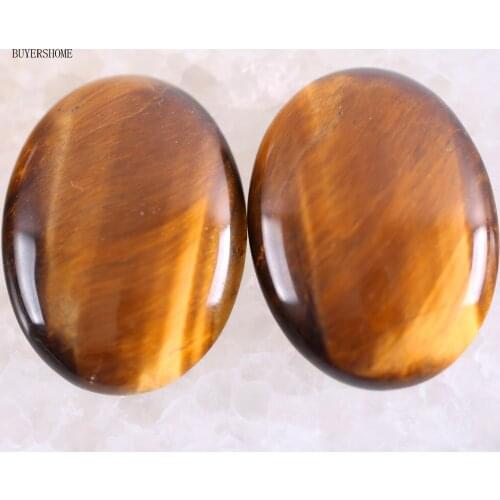 2Pcs/Lot 22x30MM Oval Natural Stone Bead Gold Tiger Eye CAB Cabochon For Jewelry Making DIY Bracelet Necklace K525