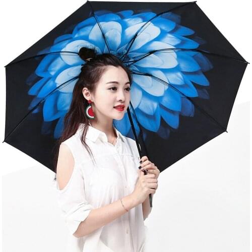 2020 Hot High Quality umbrella corporation Three-folding Vinyl Umbrellas Windproof Color umbrella men Female Waterproof paraguas