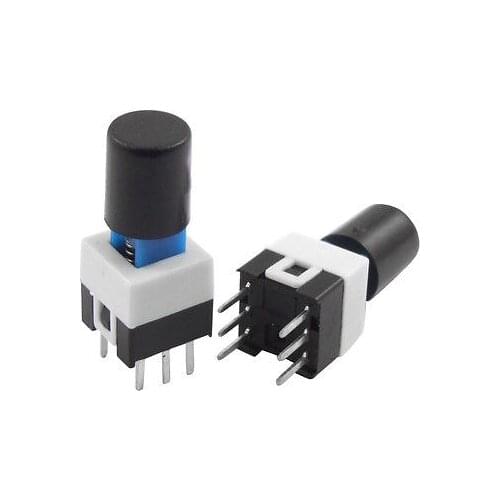 7 x 7mm x 16mm Round Cap Momentary /Maintained Push Button Tact Tactile Switch 6 Pin