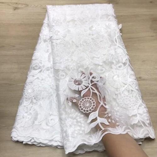 African Lace Fabric 2021 Embroidery Nigeria Wedding Lace Fabric High Quality French Tulle Lace Fabric Clothes J3517