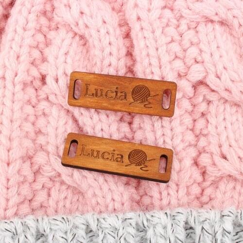 Custom Tags,Wooden labels, personalized tags, knit labels, Custom Name, Handmade, Custom Design, Name Tags (WD1444)