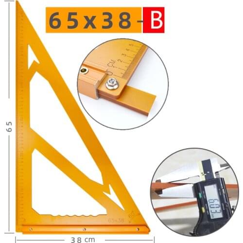 Woodworking Precision Triangle Ruler 90 Degree Square Scribing Ruler Angle Cutting Tool