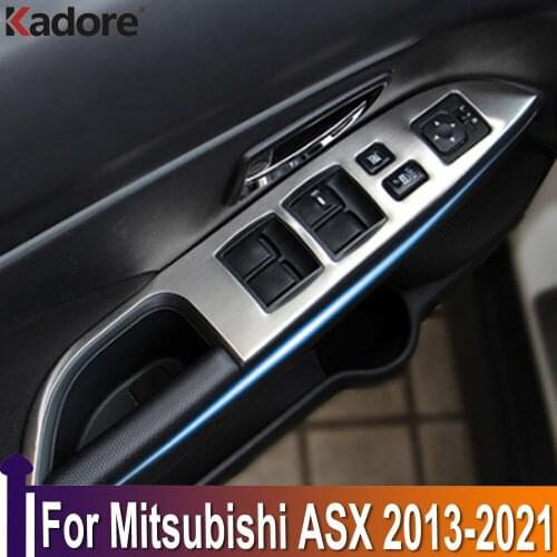 For Mitsubishi ASX RVR Outlander Sport 2013-2021 ABS Interior Door Armrest Panel Window Lift Button Cover Trim Car Styling