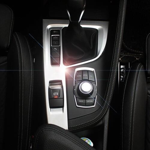 DWCX car-styling 1pc chrome Interior Decor Gear Shift Box Cover Trim Panel Frame for BMW X1 F48 2016 2017 Left Hand Drive only
