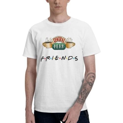 Mens Funny Friends TV Show T-Shirt Fashion Central Perk Cafe Comic Tshirt Short Sleeve Cool T Shirt 100% Cotton Tee Clothing