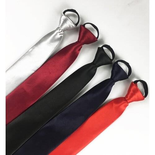 New Pre-tied Neck Tie Girls Boys Kid Skinny Zipper Ties Children Solid Color Slim Narrow Bridegroom Party Dress Wedding Necktie