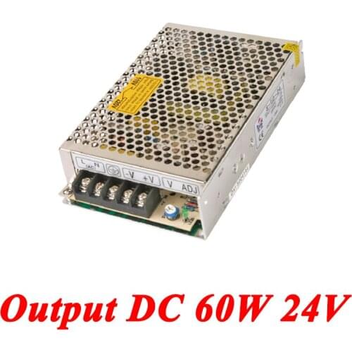 S-60-24 switching power supply 60W 24V 2.5A,Single Output DC watt power supply for Led Strip,converter AC 110V/220V to DC