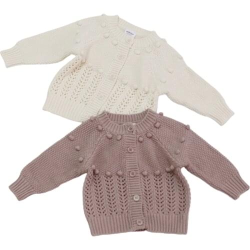 Girls Cardigan Kids Sweaters Winter Baby Girl Sweater Pompom Cotton Woolen Kids Toddler Knitted Baby Clothes Baby Boy Sweater