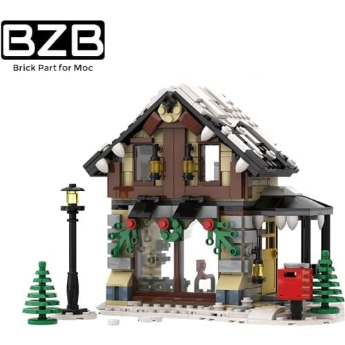 BZB MOC Creative City Street View Series Winter Sports Store Building Block Model Kids Toy DIY Brick Parts Christmas Best Gifts