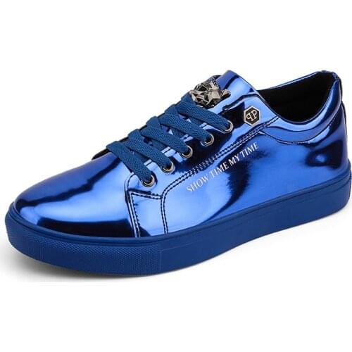 Hot Men Lion Head Loafer Casual Flats Spring Summer Men Oxfords Lace Up Leisure All Student Patent Leather Shoes Outdoor Walking