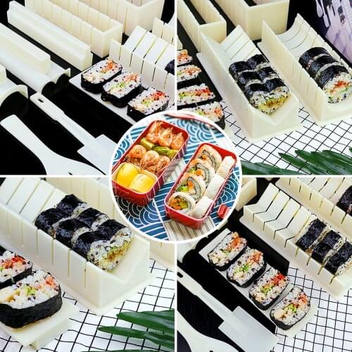 Sushi Making Kit, 10 Pieces DIY Sushi Set Plastic Sushi Maker Tool, White Household Kitchen Baking Tools Sushi Making