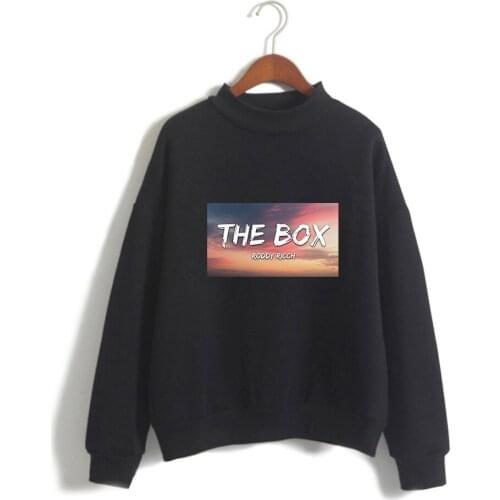 Frdun Printed New RODDY RICCH The Box Album Rapper Hajuku High Collar Sweatshirts Women/Men Long Sleeve Streetwear Turtleneck