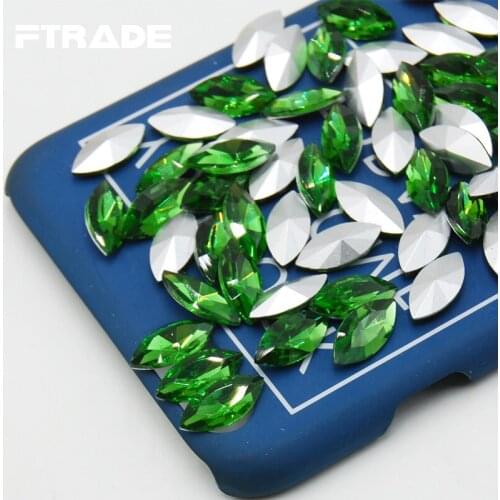 Wholesale 8 Sizes Marquise Horse Eye Rhinestones Strass Emerald Stones Point Back Crystals Appliques For Jewerly Making