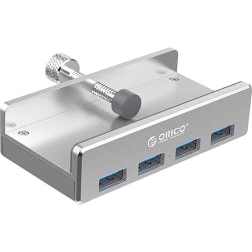 Portable Aluminum MH4PU 4 Ports USB 3.0 HUB Desk-Edge Splitter for PC Laptop